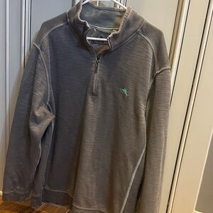 Tommy Bahama Gray quarter zip  Sweater xxl excellent condition